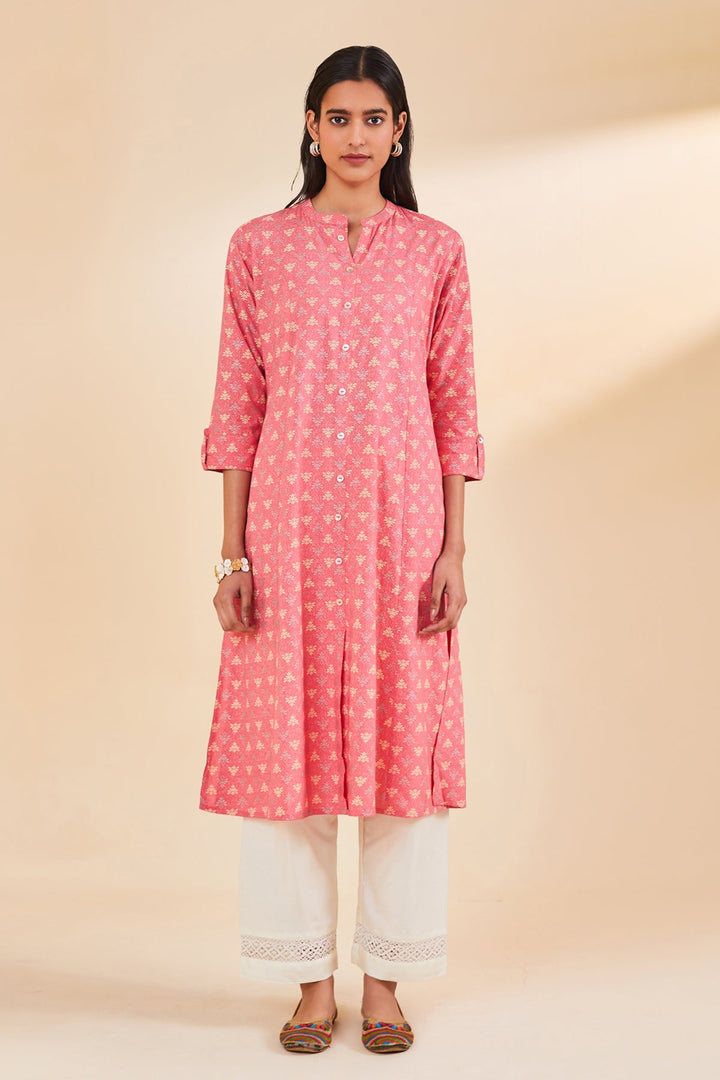 Pink Printed Kurta