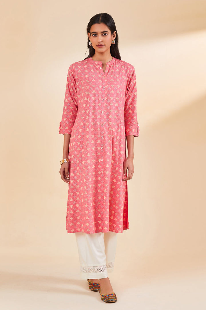 Pink Printed Kurta