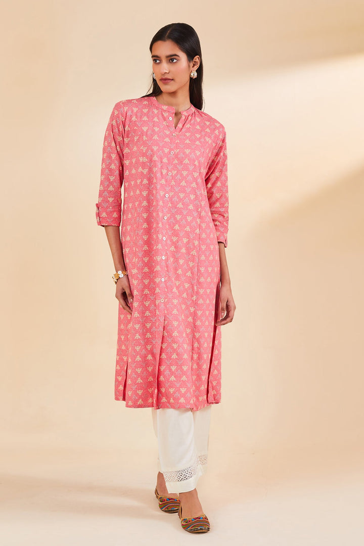 Pink Printed Kurta