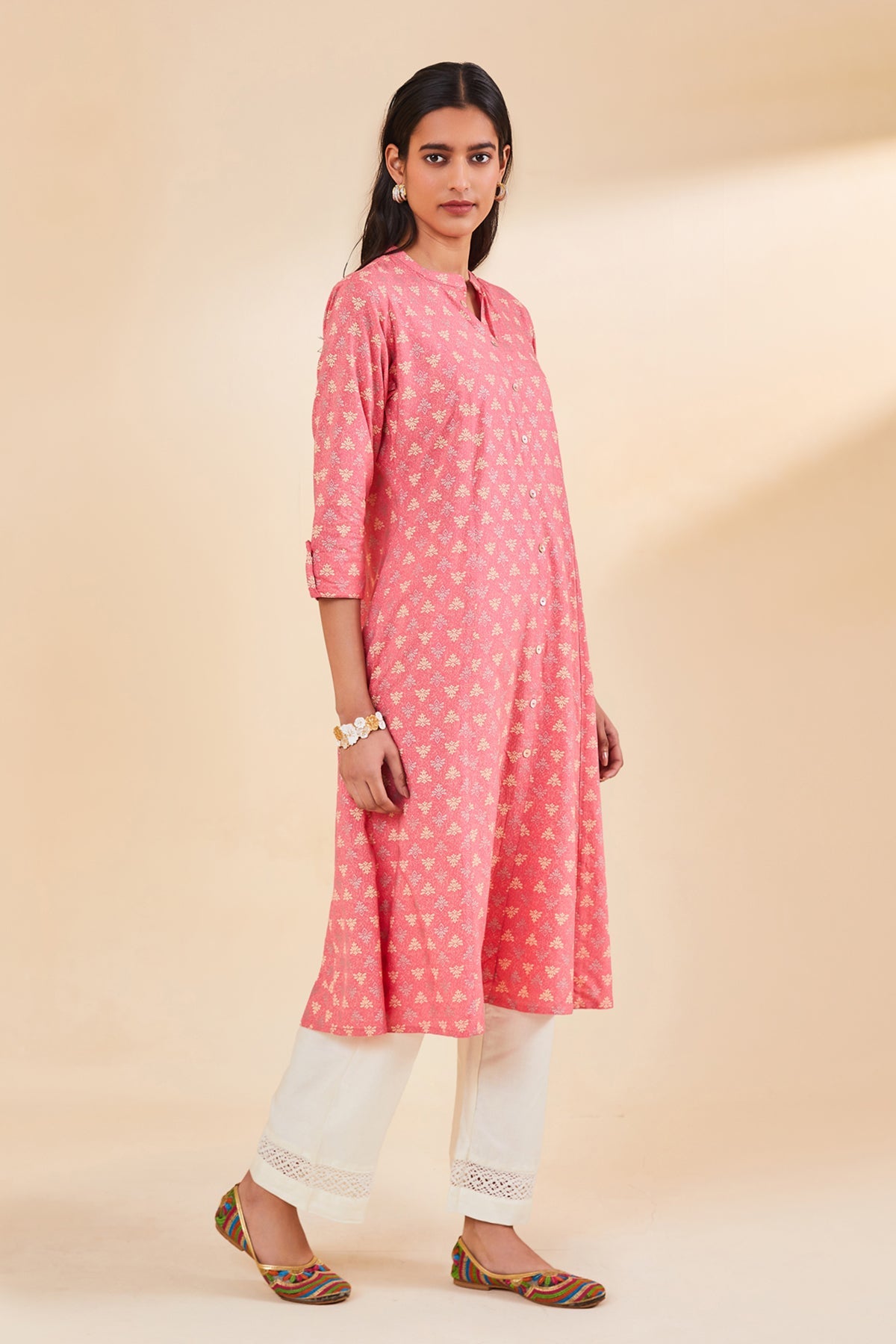 Pink Printed Kurta