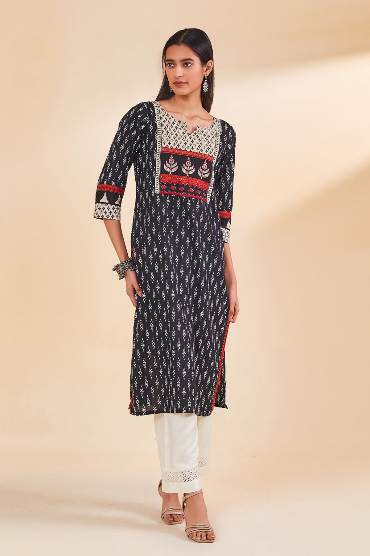 Black Printed Kurta