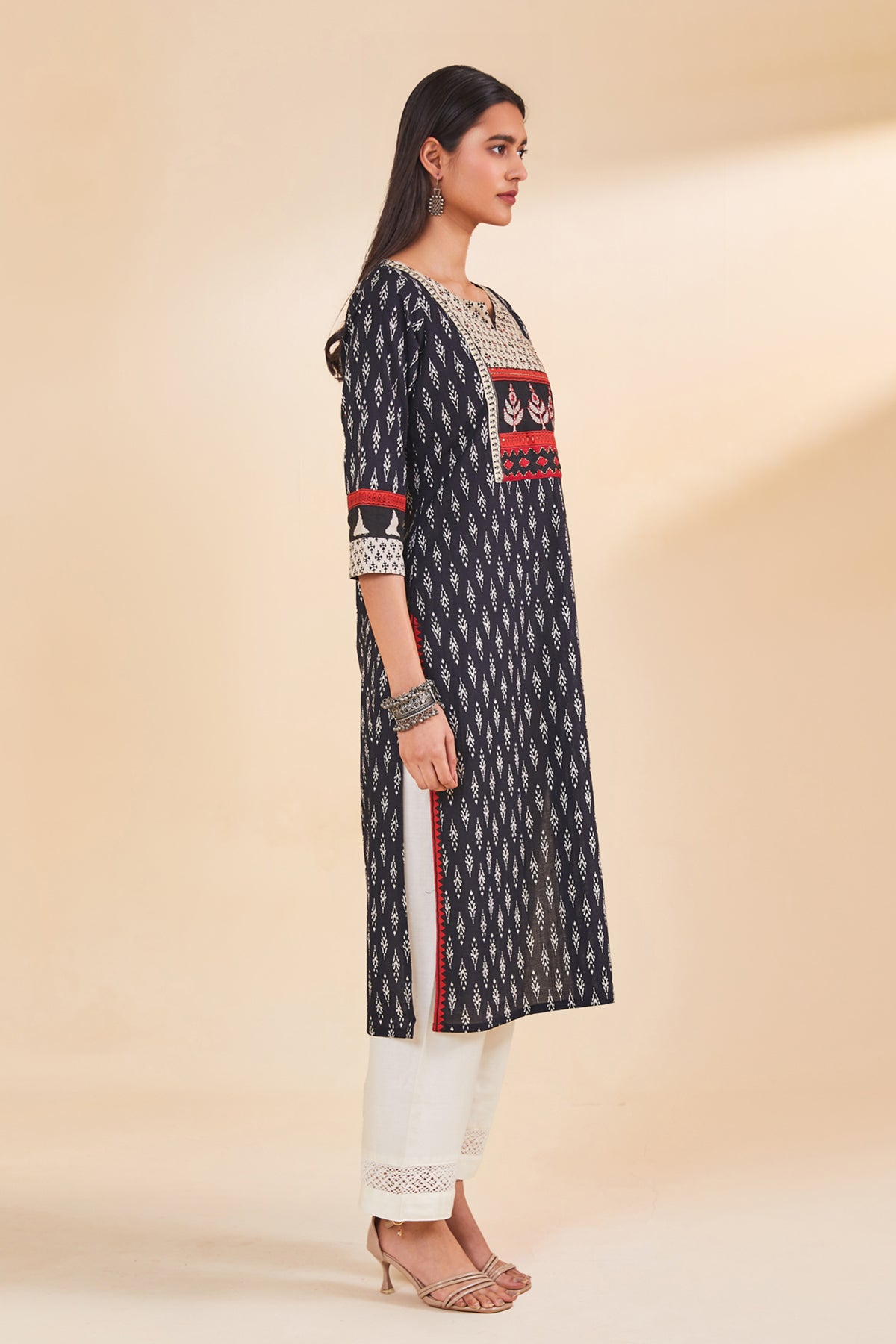 Black Printed Kurta