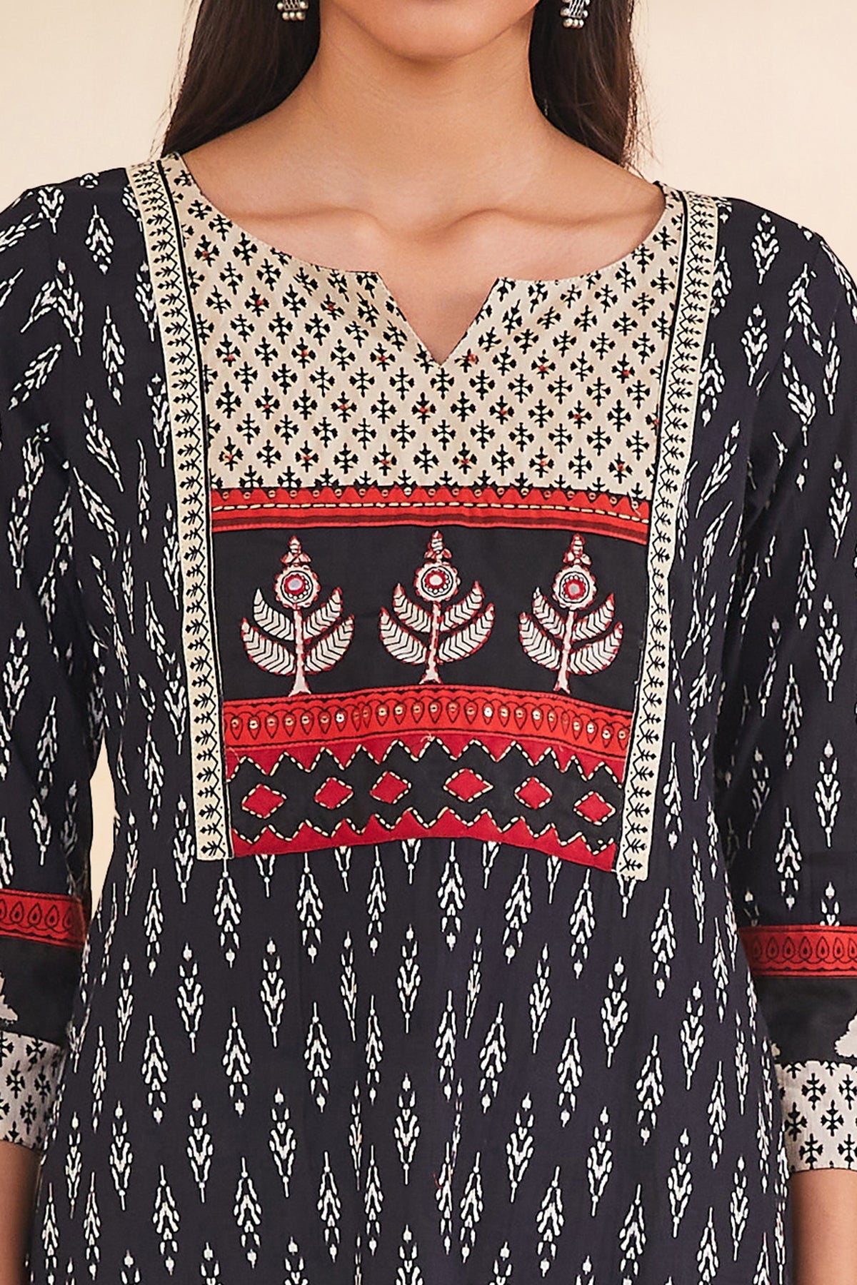Black Printed Kurta