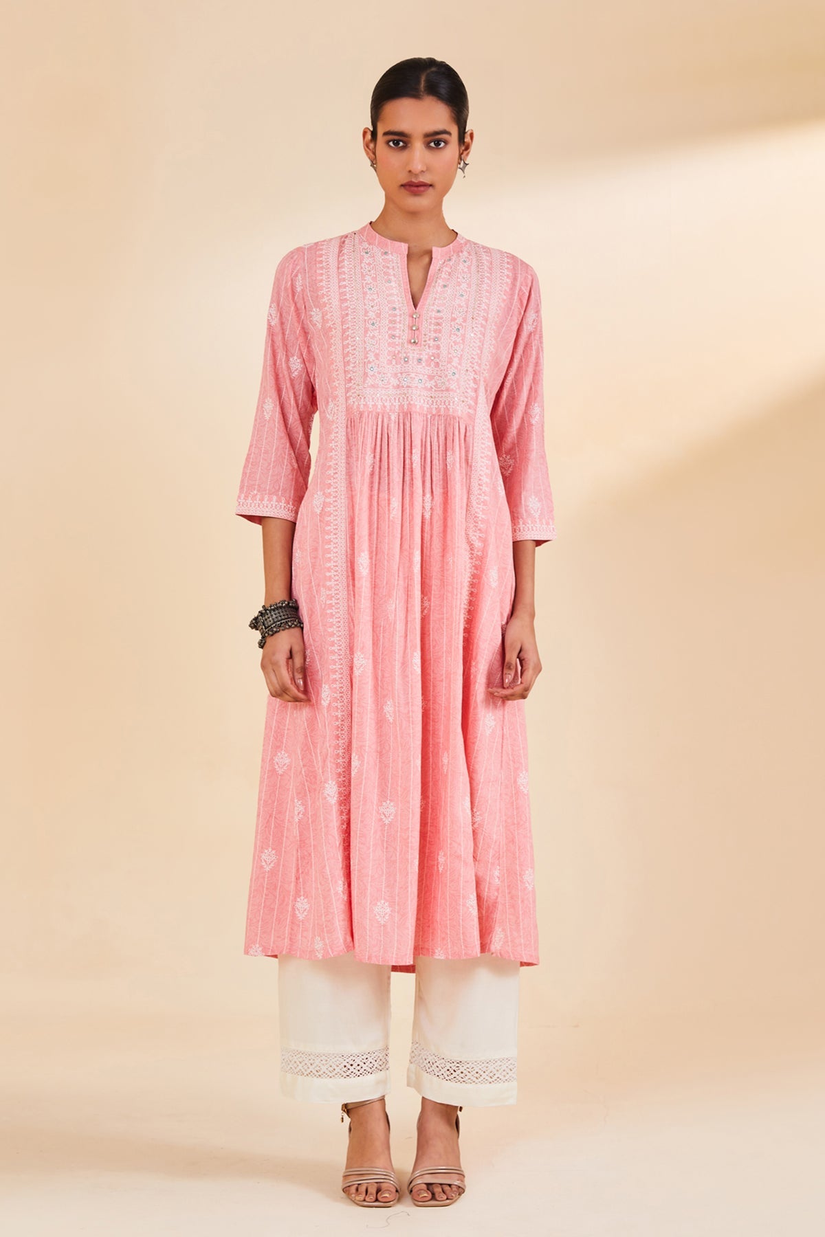 Peach Printed Dress