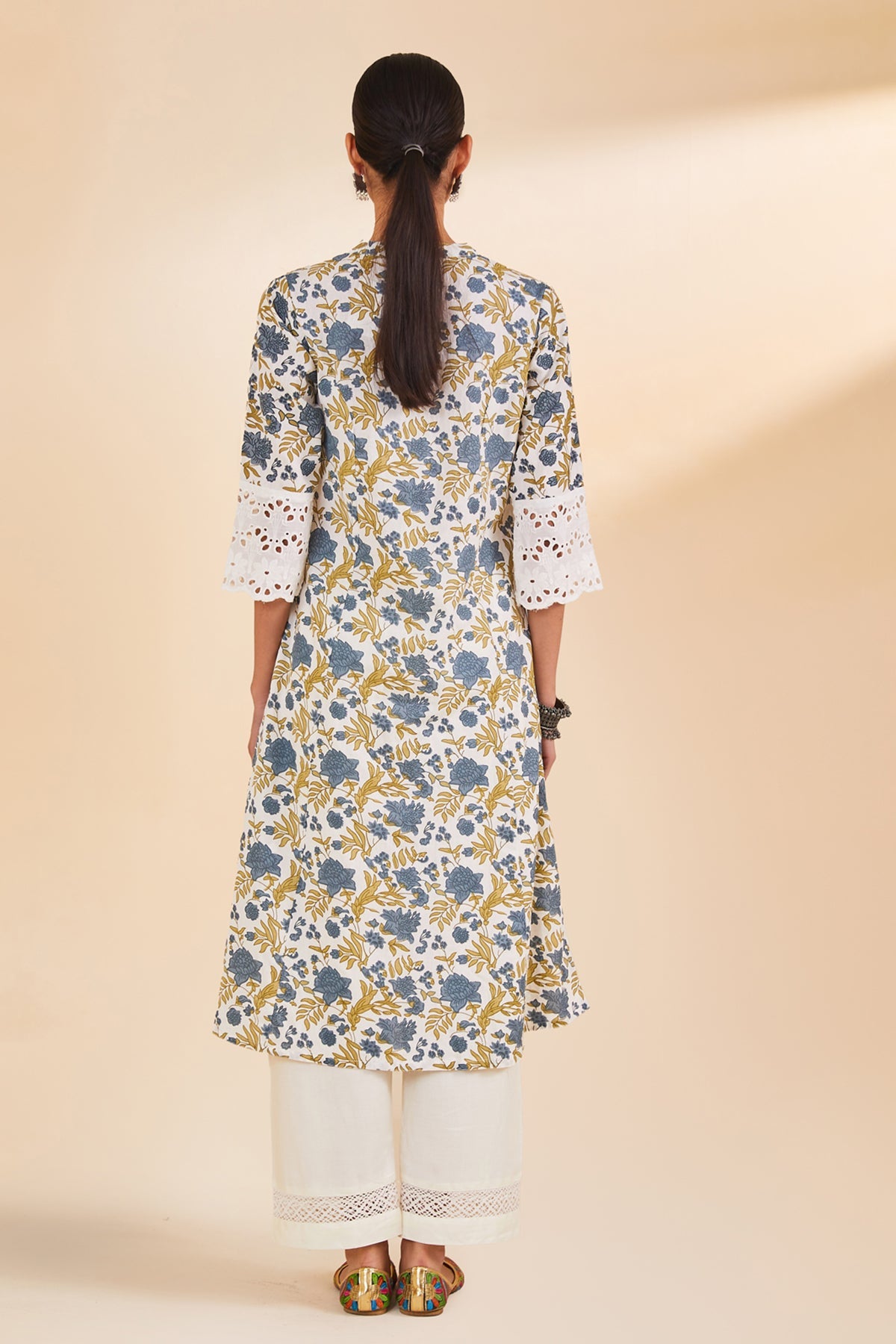 White Printed Kurta