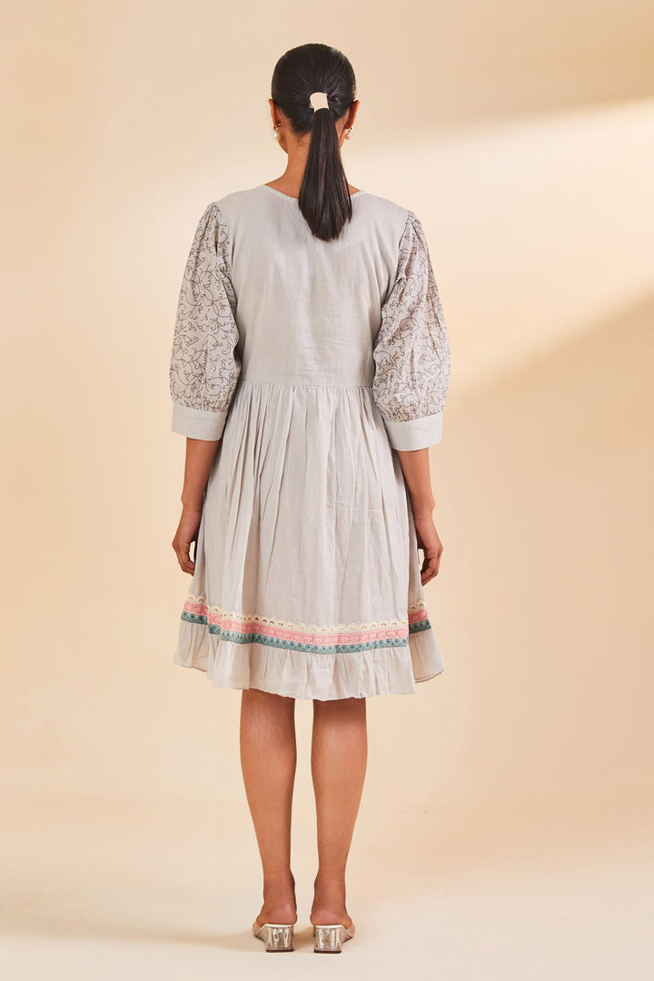 Grey Printed Flared Tunic