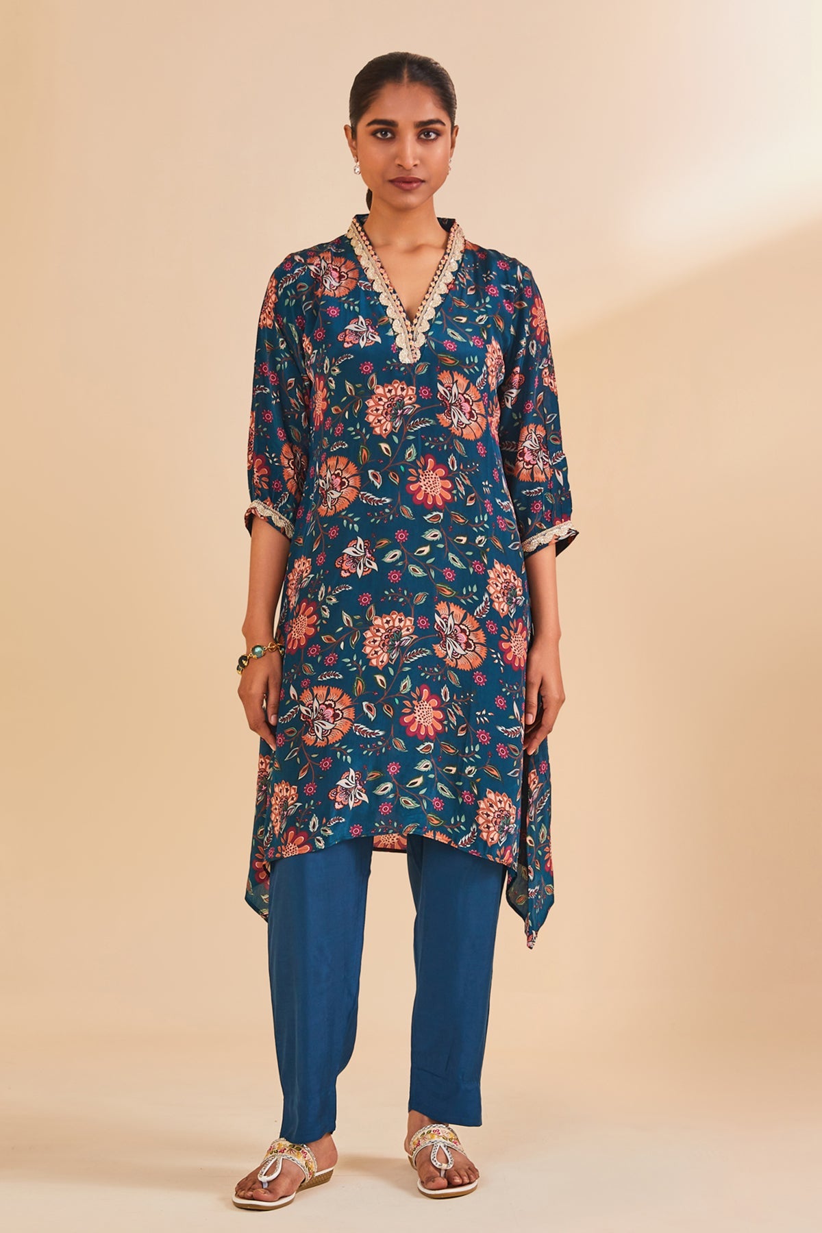 Green Printed Kurta Set