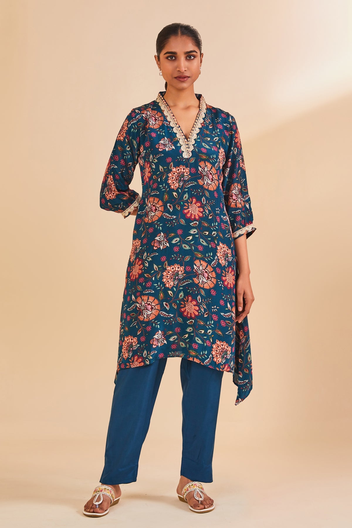 Green Printed Kurta Set