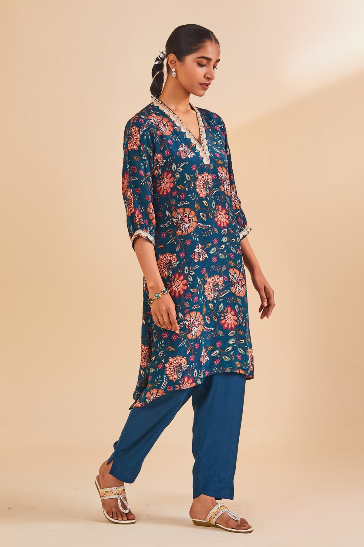 Green Printed Kurta Set