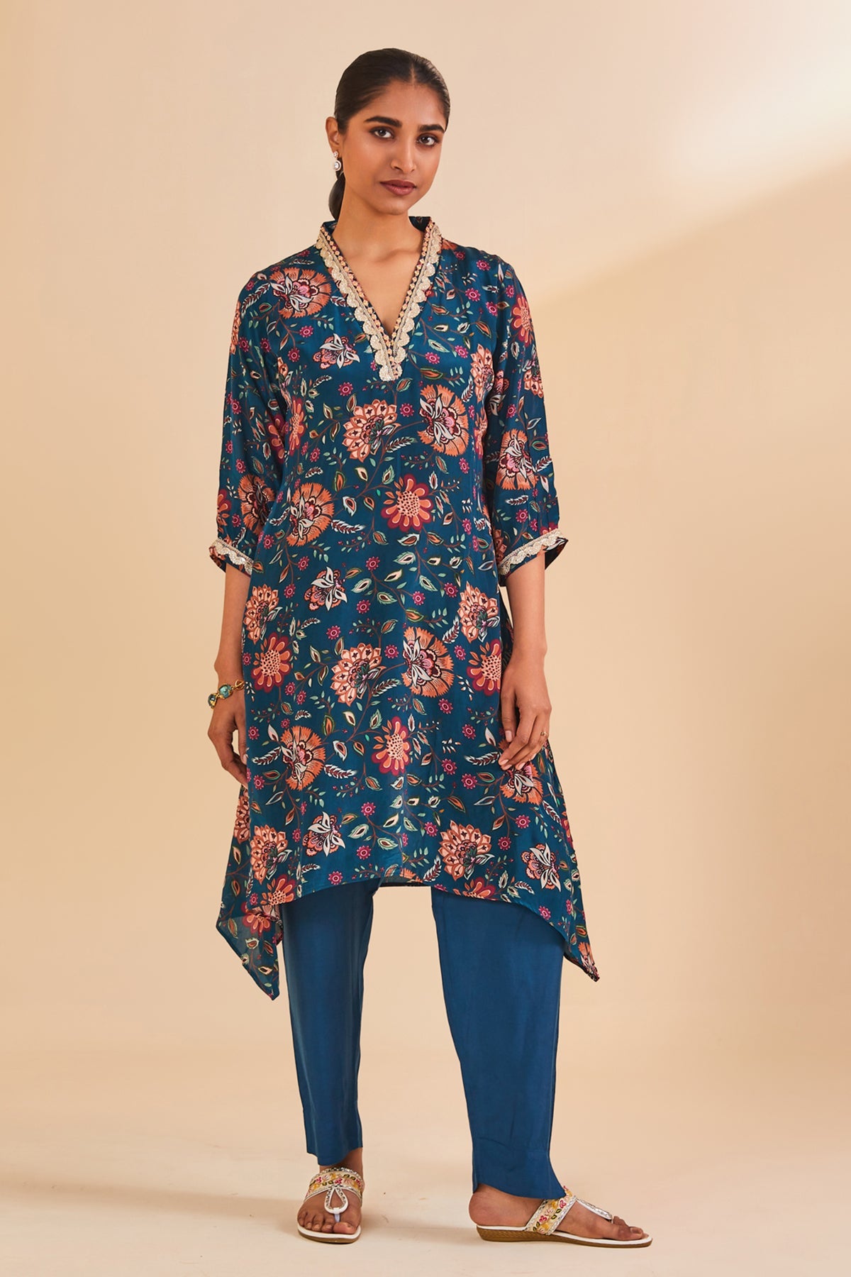 Green Printed Kurta Set