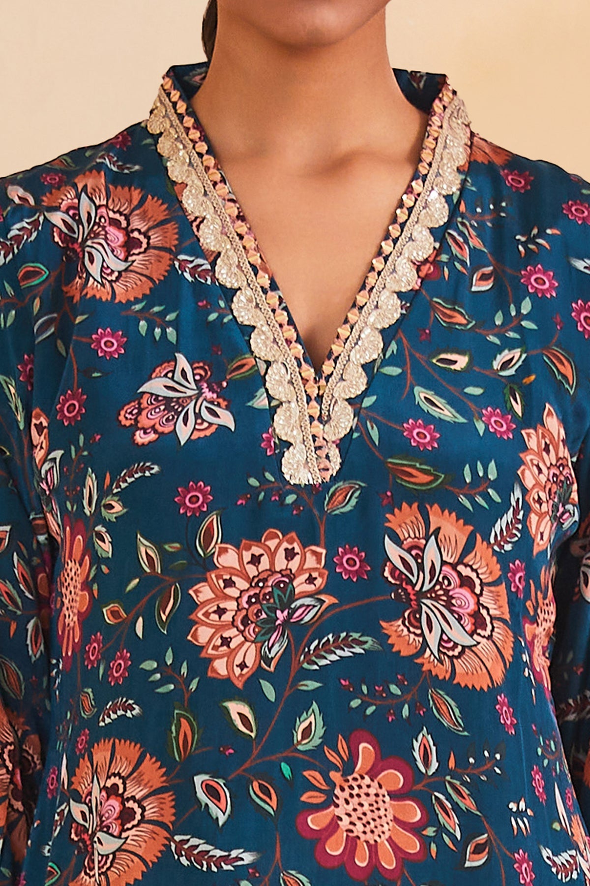 Green Printed Kurta Set