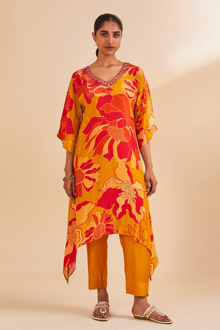 Mustard Printed Kurta Set