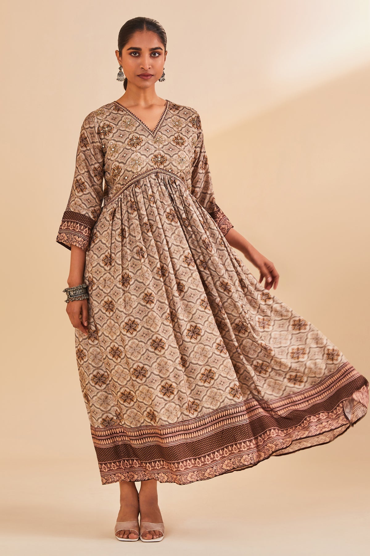 Grey Printed Dress