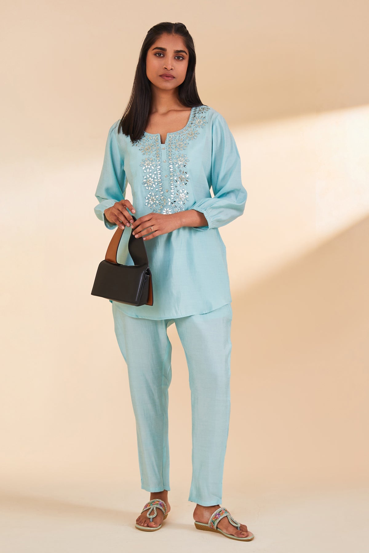 Green Straight Co-Ord 2 Pcs Set