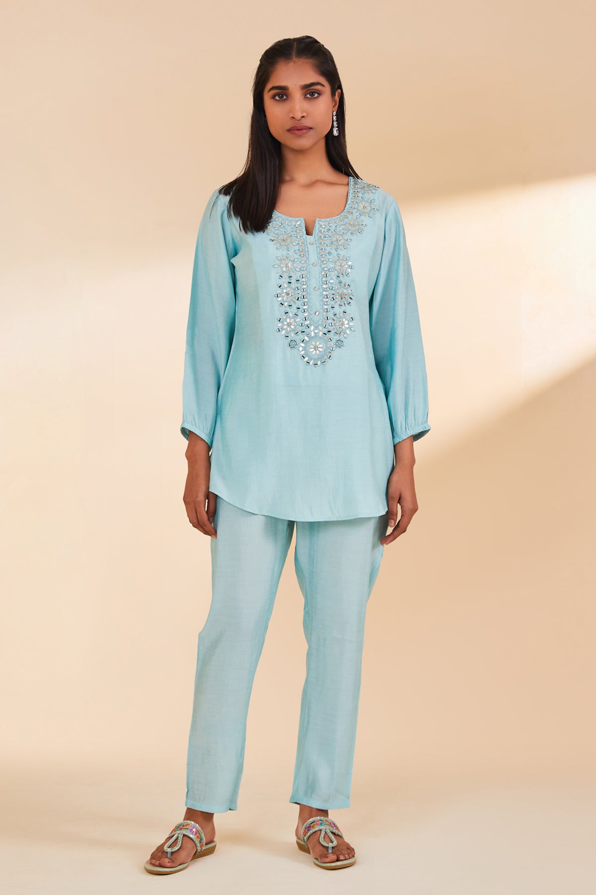 Green Straight Co-Ord 2 Pcs Set
