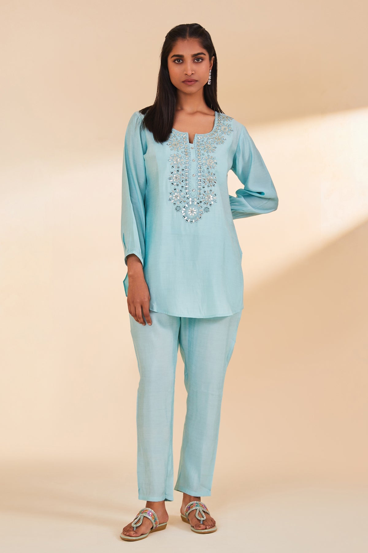 Green Straight Co-Ord 2 Pcs Set