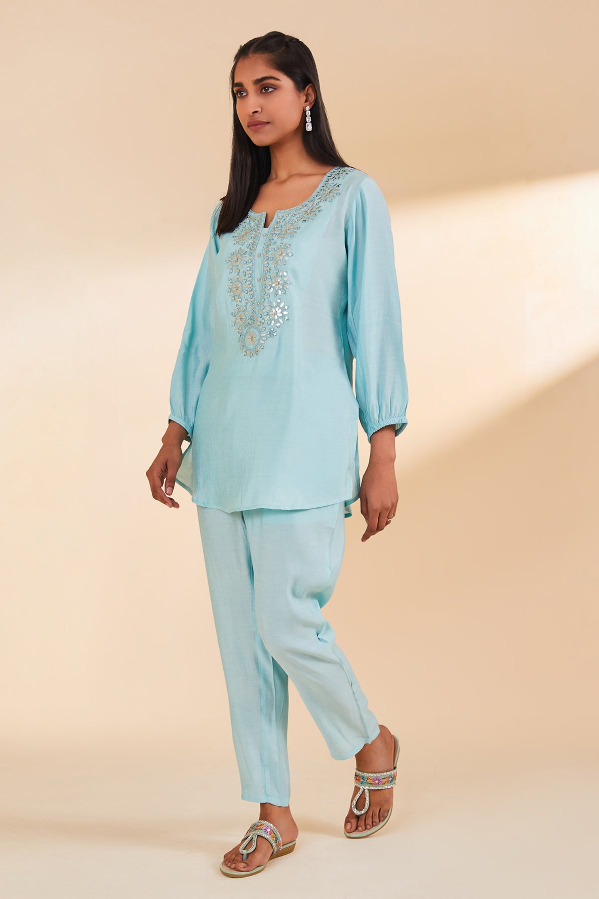 Green Straight Co-Ord 2 Pcs Set