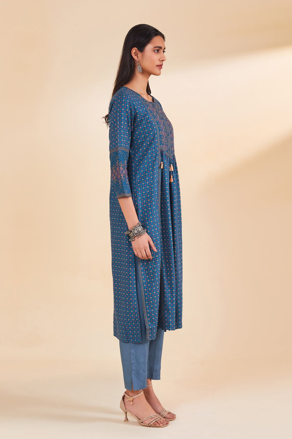 Teal Printed Kurta