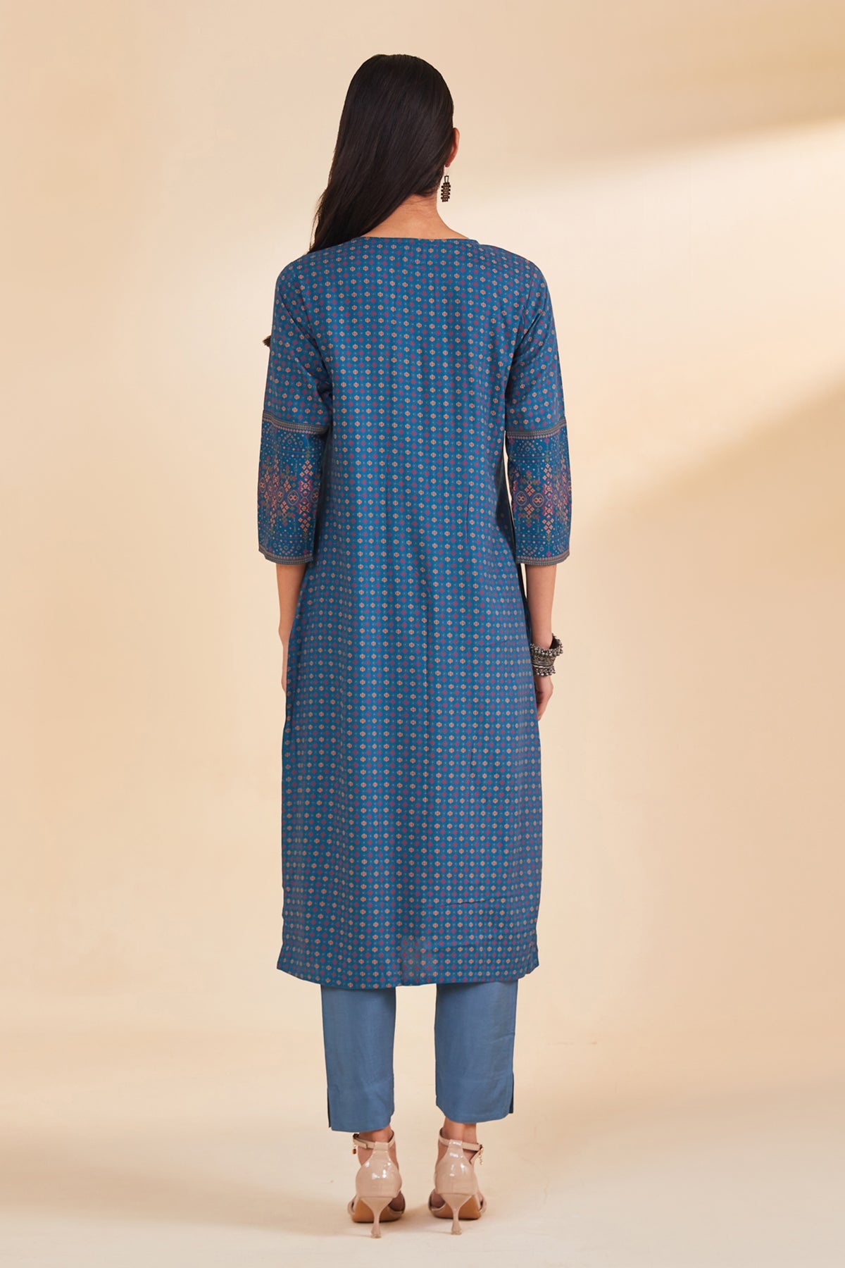 Teal Printed Kurta