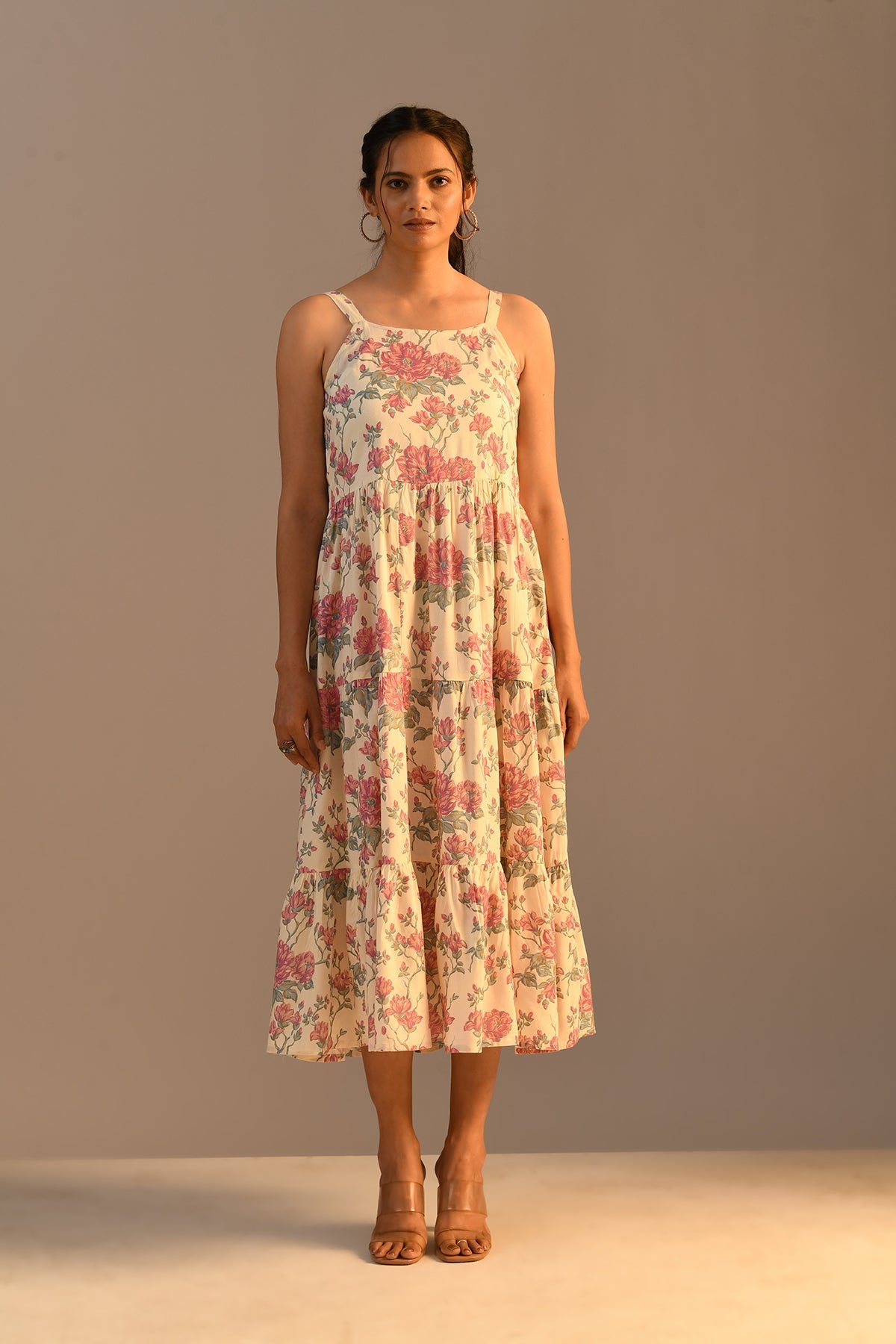 Cream Printed Dress