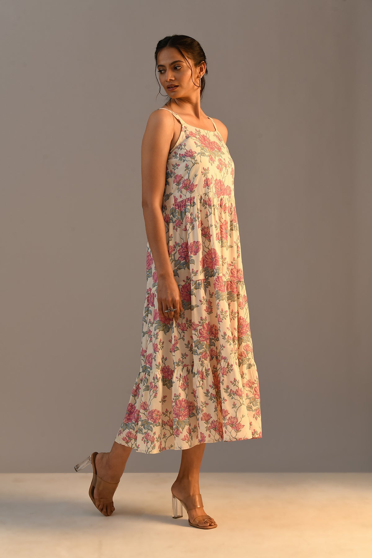 Cream Printed Dress