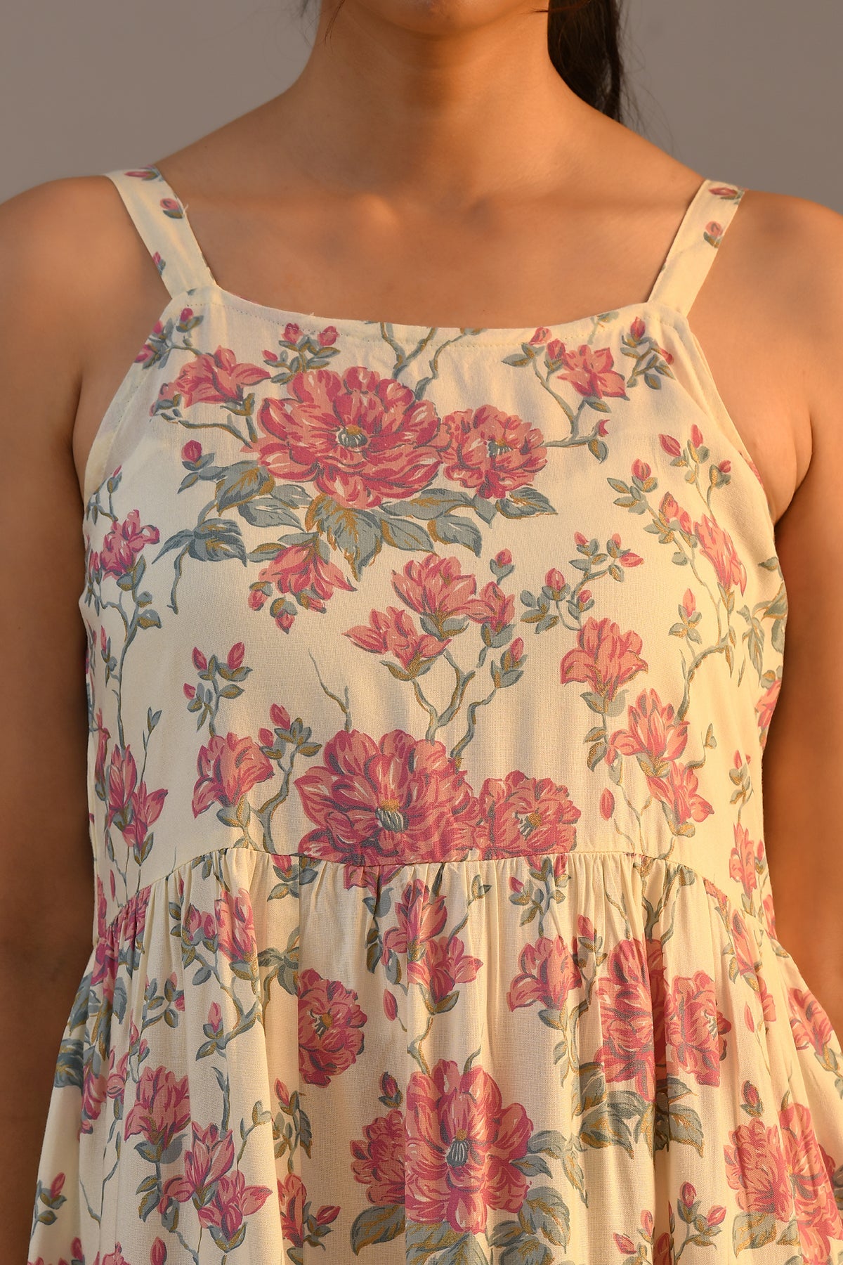 Cream Printed Dress
