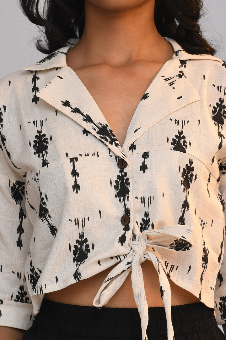 Cream Printed Co-ord Set