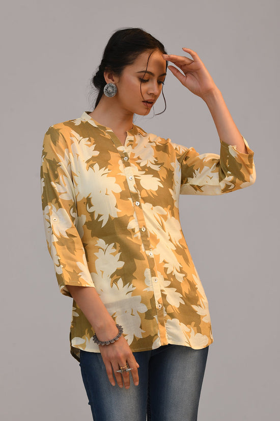 Mustard Printed Top