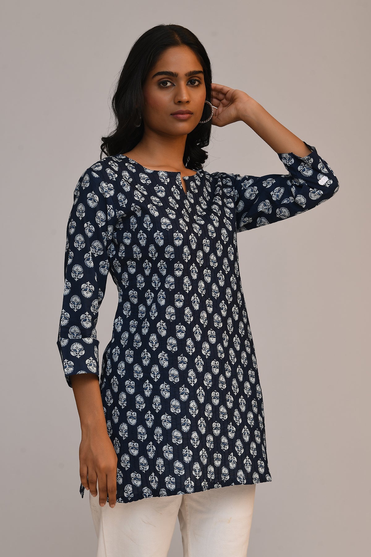 Blue Pintex Top