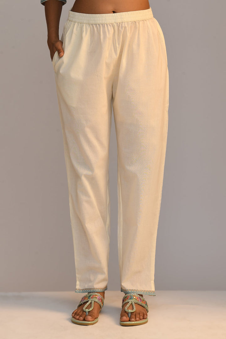 Cream Embellished Printed Kurta Set