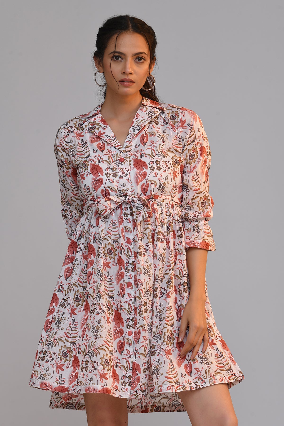 White Printed Dress