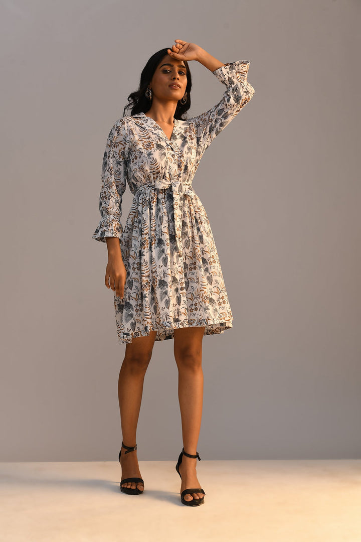 White Printed Dress