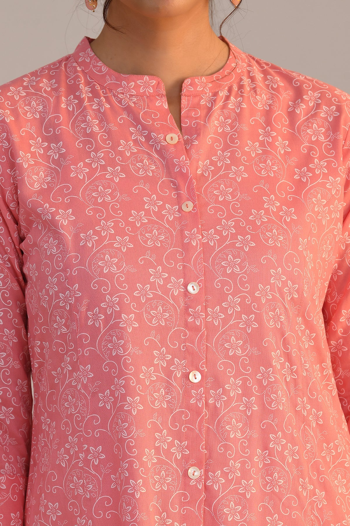 Pink Printed A Line Kurta Set