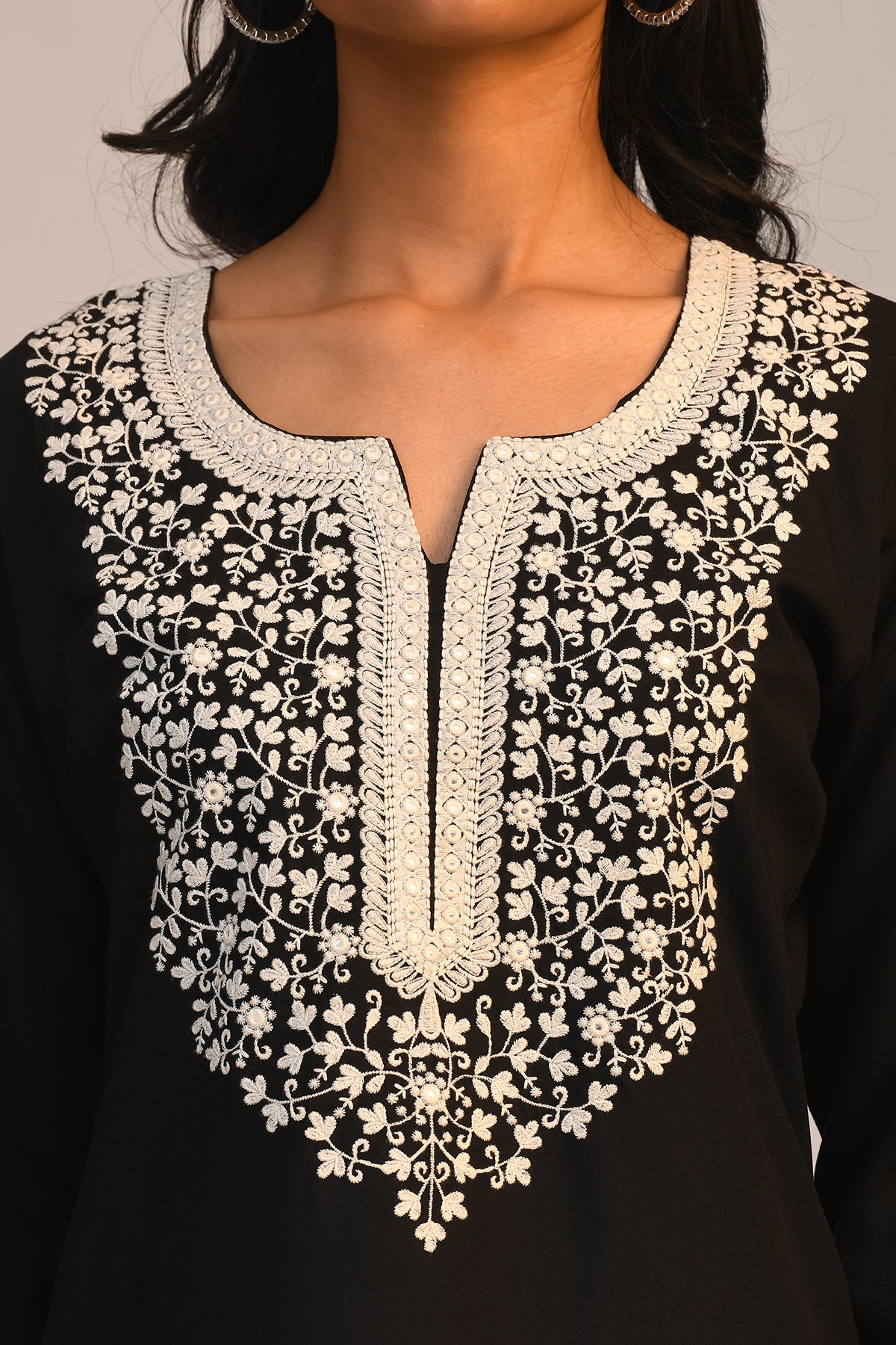 Black Embroidered Top