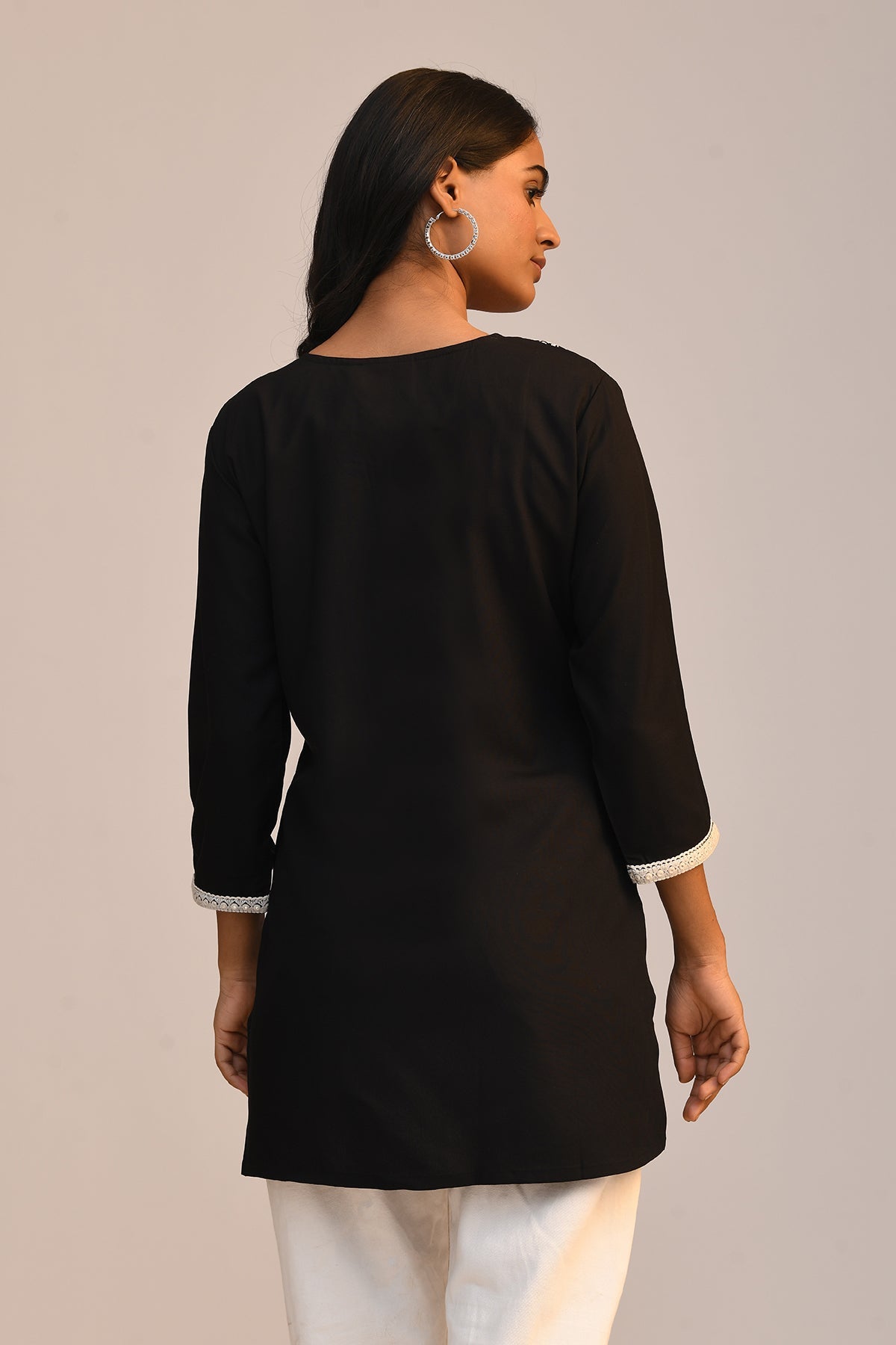 Black Embroidered Top
