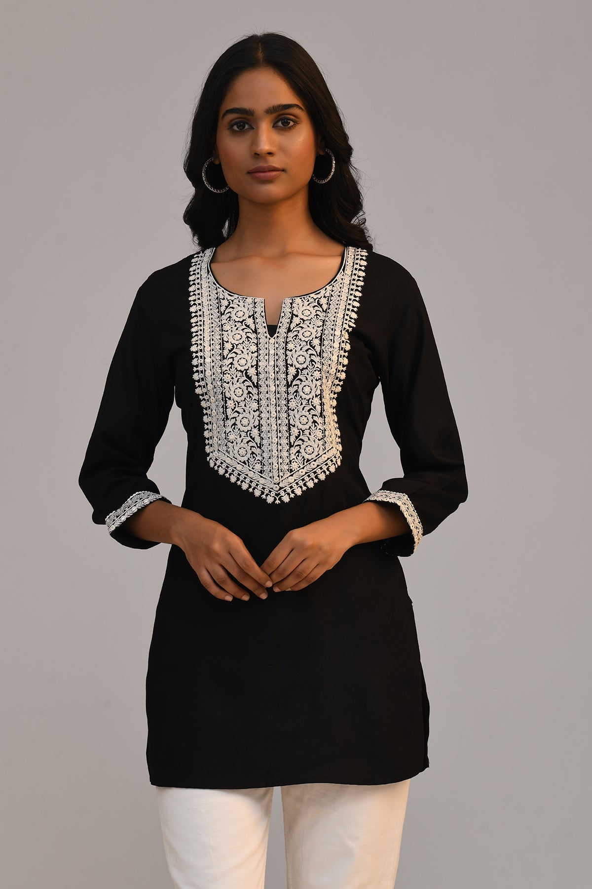 Black Embroidered Top