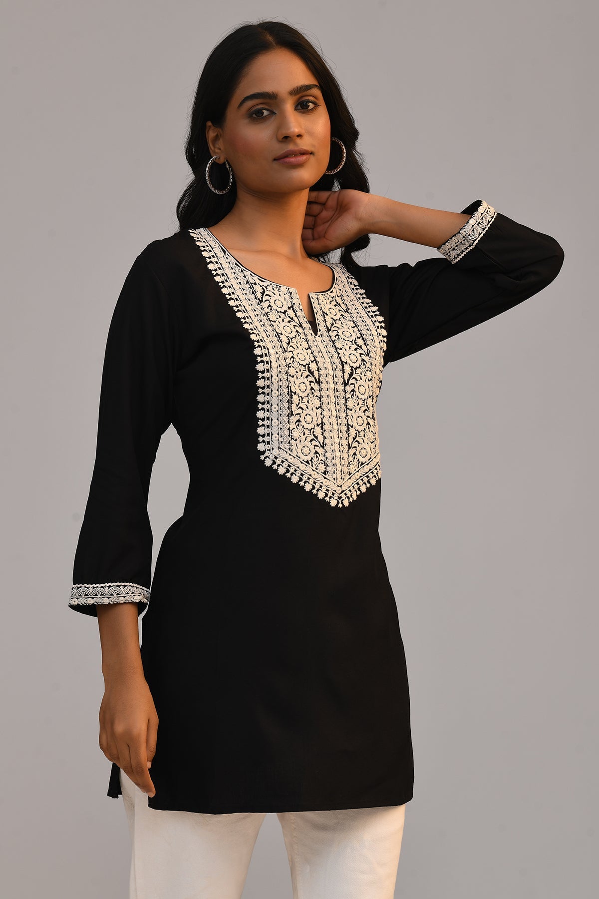 Black Embroidered Top