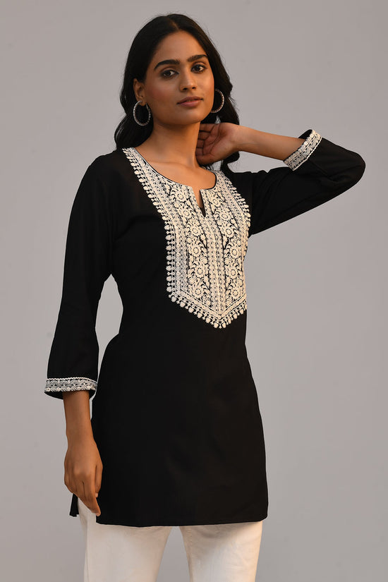 Black Embroidered Top