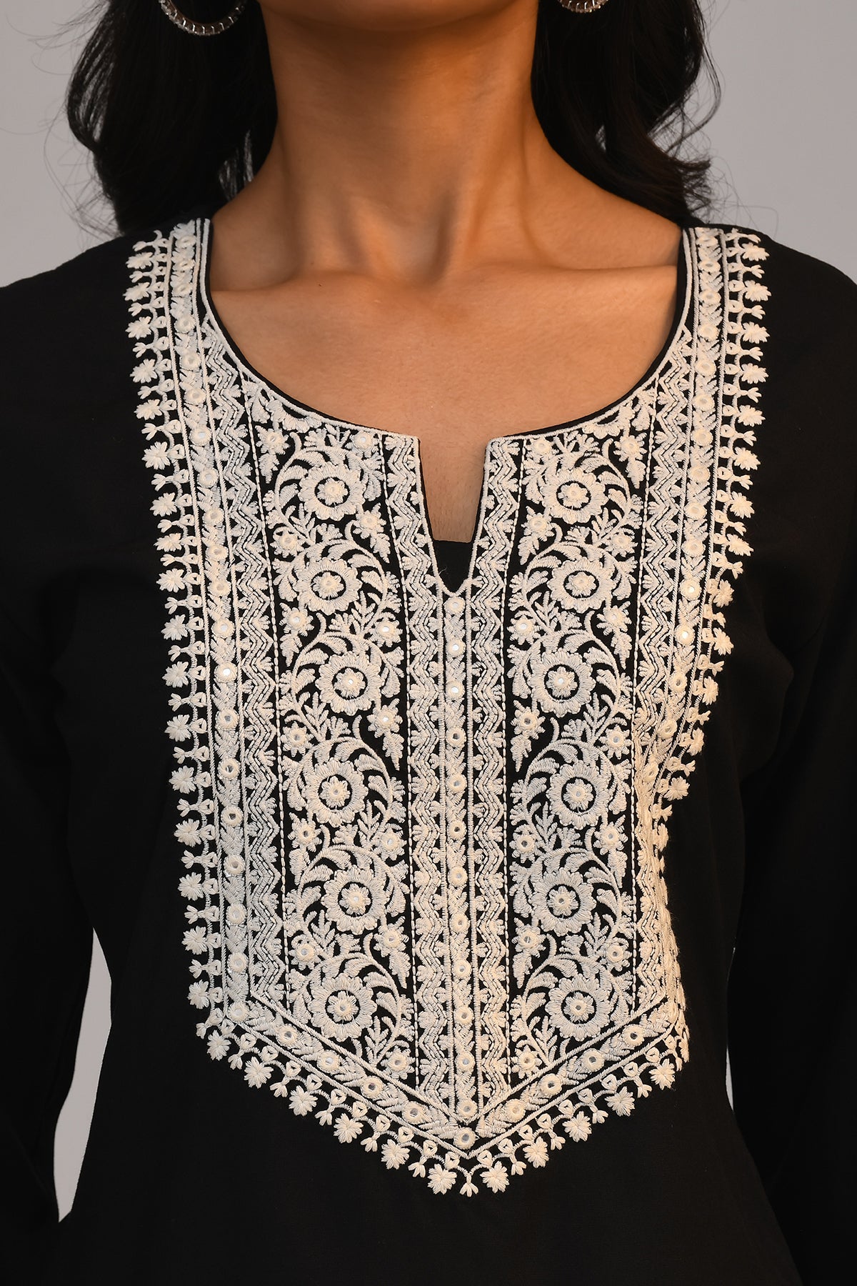 Black Embroidered Top
