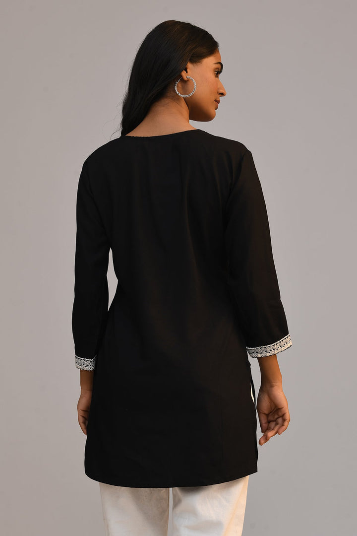 Black Embroidered Top