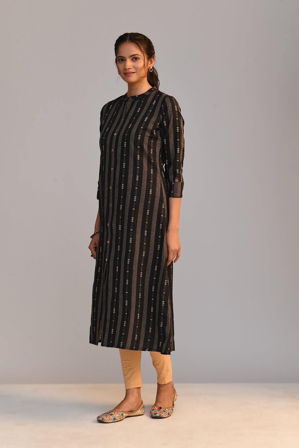 Black Printed Kurta