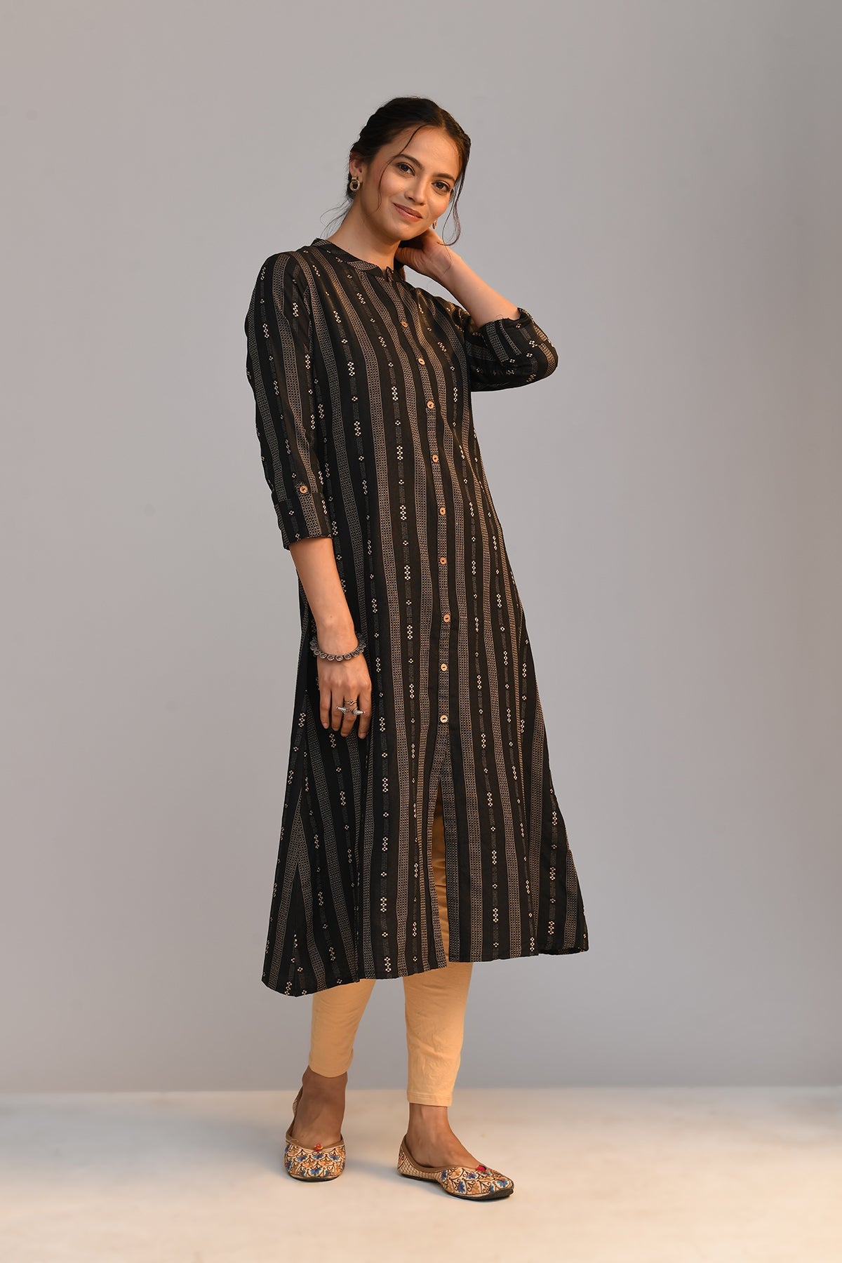 Black Printed Kurta
