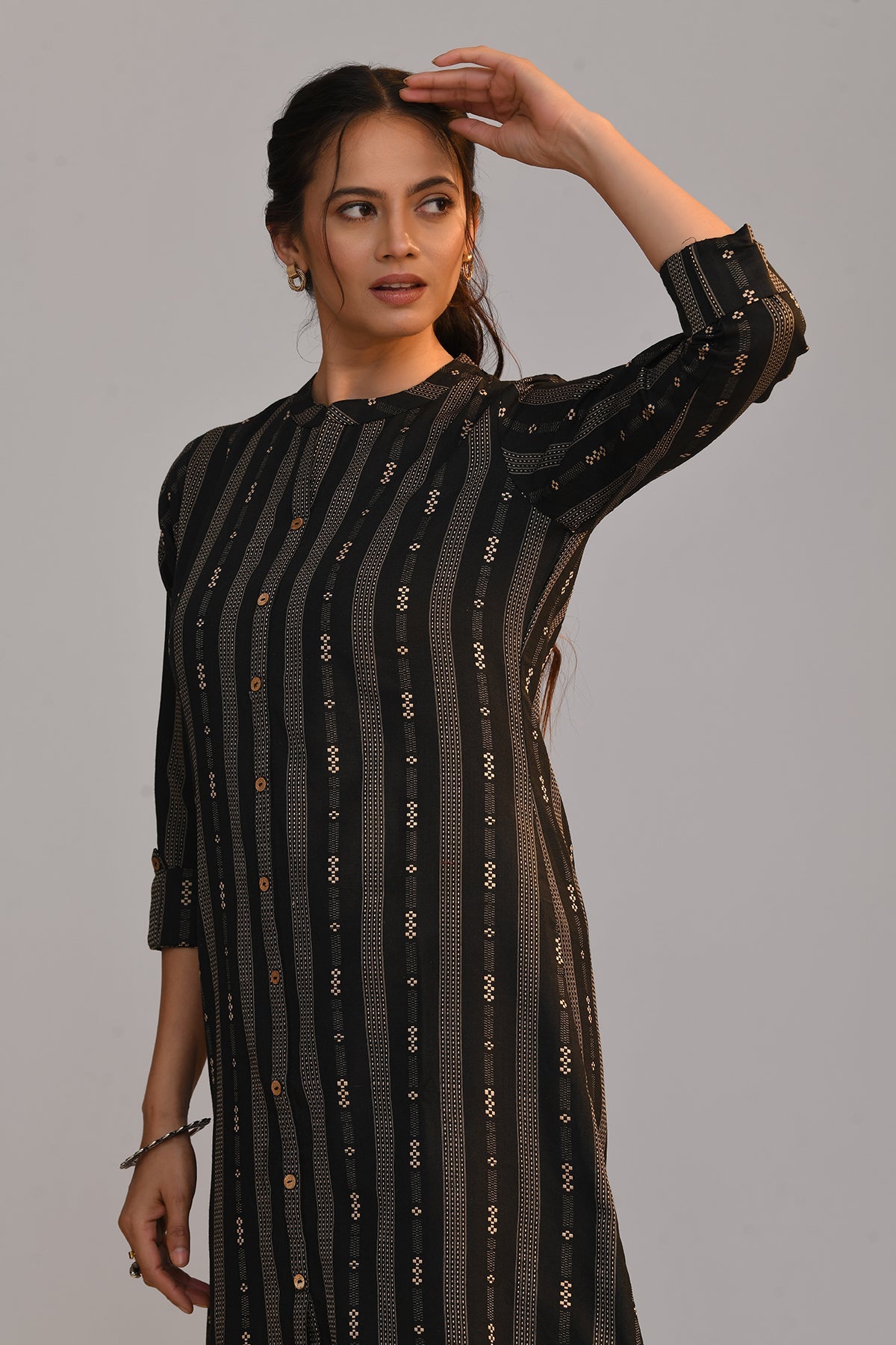 Black Printed Kurta