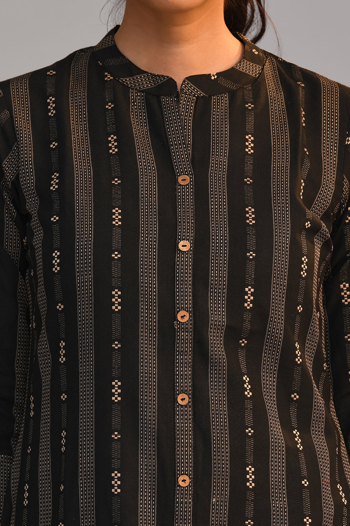 Black Printed Kurta