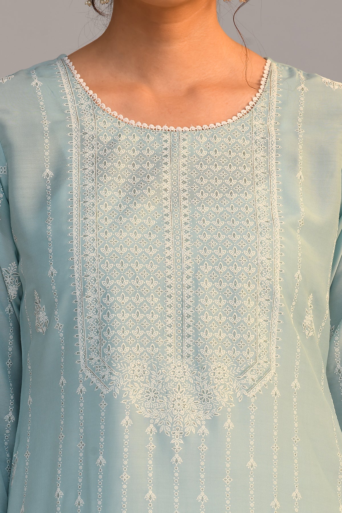 Green Printed Kurta Set