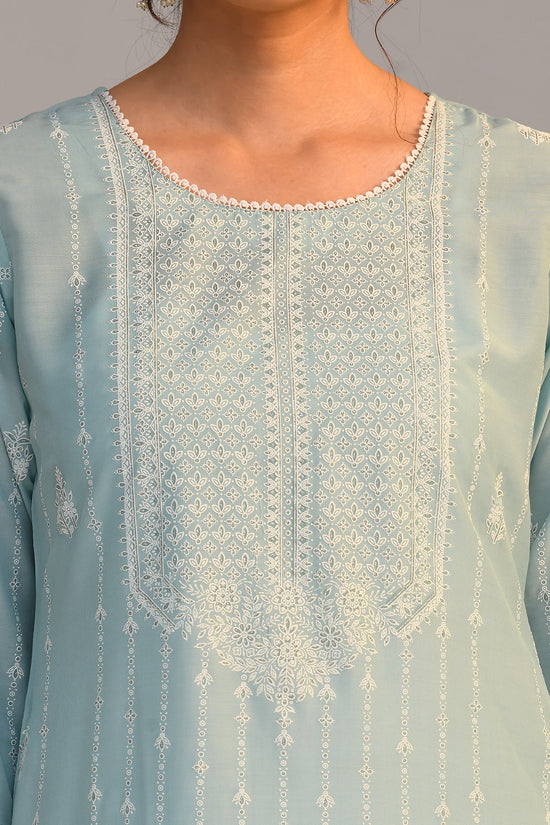 Green Printed Kurta Set