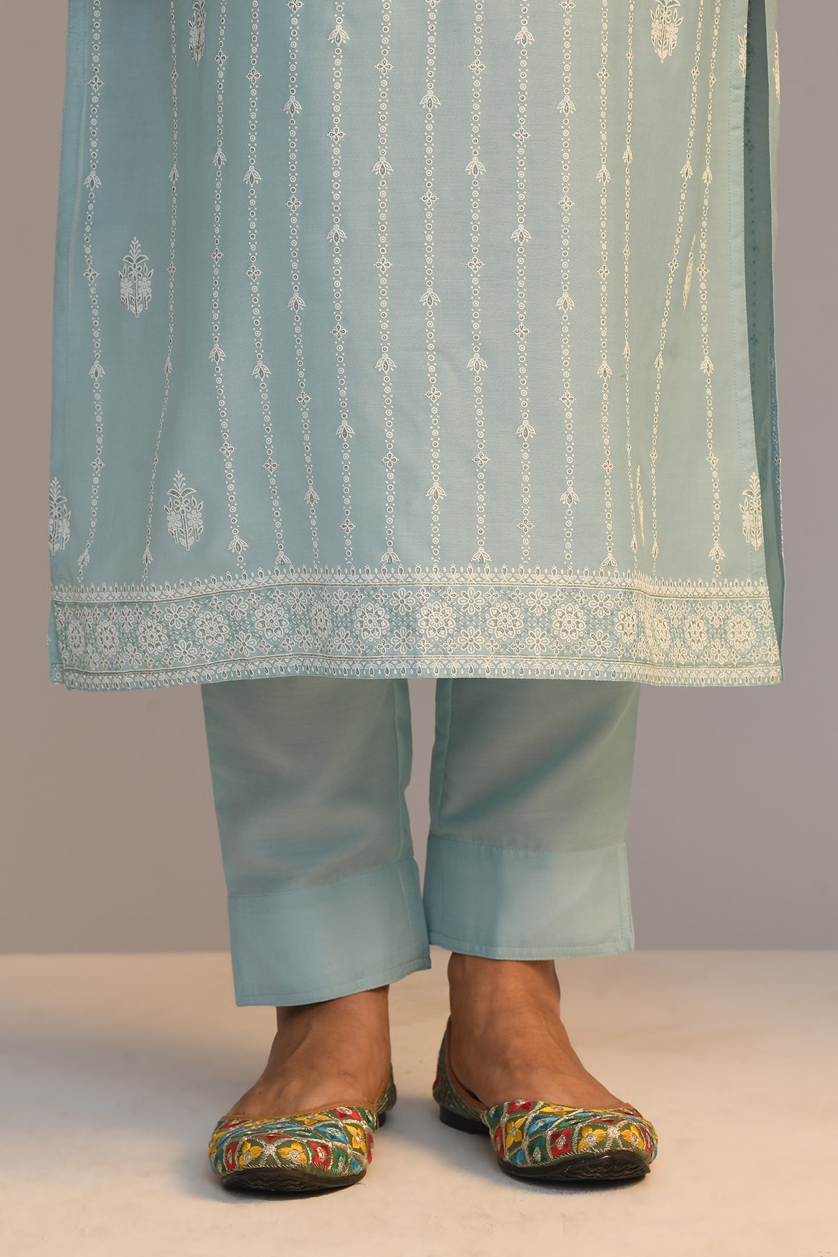 Green Printed Kurta Set