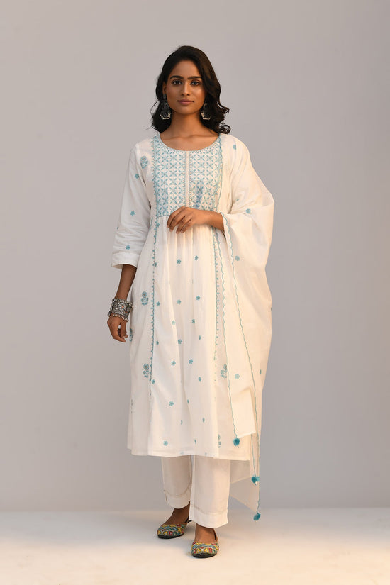 White Embroidered Kurta Set