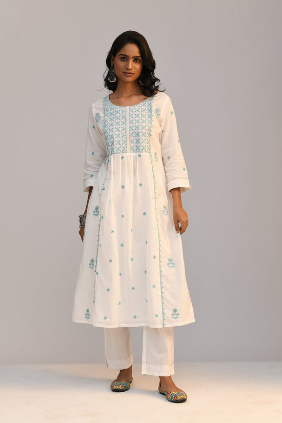 White Embroidered Kurta Set