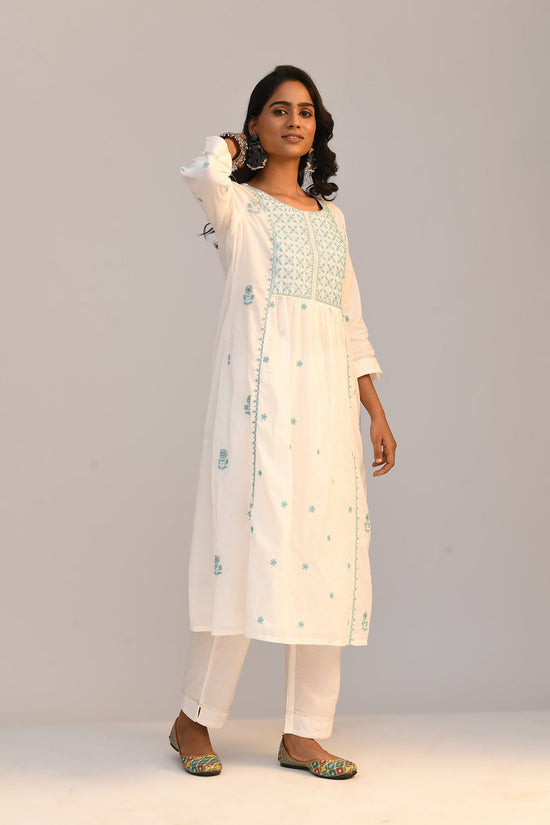 White Embroidered Kurta Set